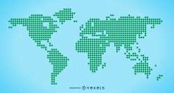 Halftone World map Free Vector