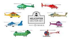 Helicopter illustration set