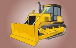High Detail Yellow Bulldozer