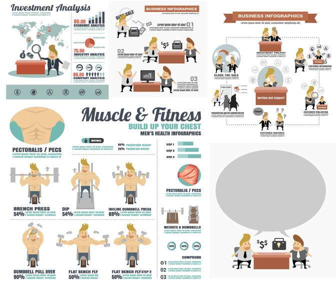 How it Work, Corporate Cartoon Infographic Pack