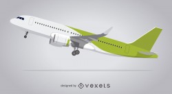 Illustrated airplane taking off