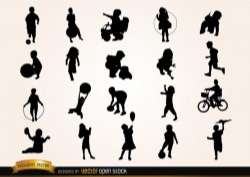 Kids playing Silhouettes