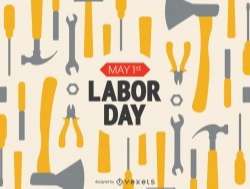 Labor Day working tools with message