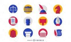 Law icon and logo set