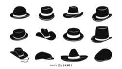 Men hat icon set