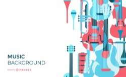 Musical instruments overlay background design