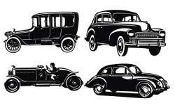 Old car silhouettes