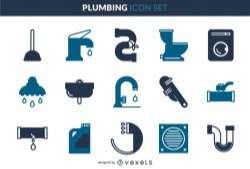 Plumbing icons set