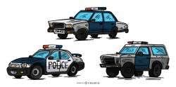 Police Cars Illustration Set