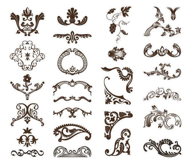 Vintage Heraldry Flat & Sketchy Ornament Pack