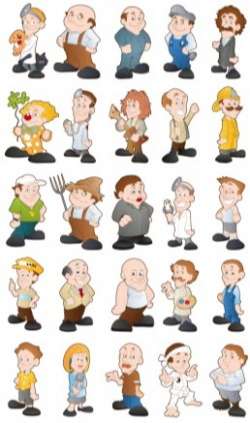 Cartoon Characters 5 vectors