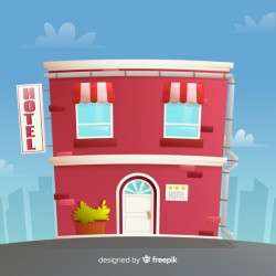 Flat hotel building Vector