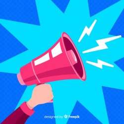 Flat megaphone background
