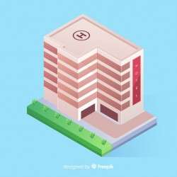 Isometric hotel building Vector