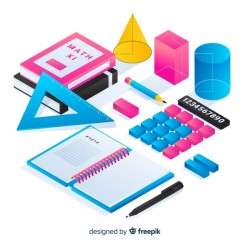 Isometric math concept background