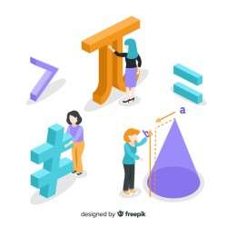 Isometric math concept background