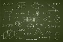 Maths realistic chalkboard background