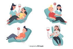 Illustration of people donating blood