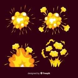 Pack of explosion effects cartoon style