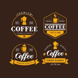Coffee shop retro logo collection