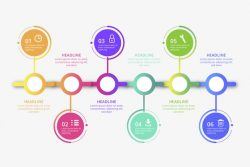 Flat timeline professional infographic