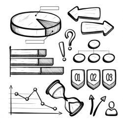 Hand drawn business infographic elements