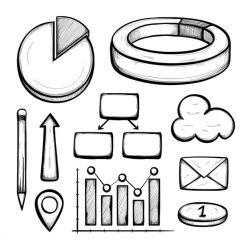 Hand drawn business infographic elements