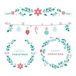 Hand drawn christmas frames and borders