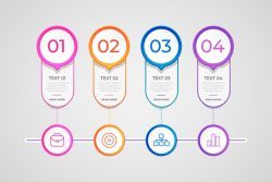 Professional gradient timeline infographic
