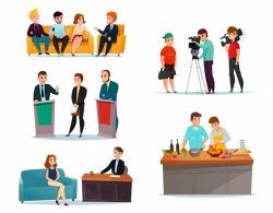 Talk show participants set