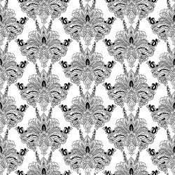 Black and white seamless floral pattern ornament vector