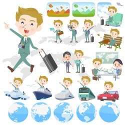 blond hair man White travel vector