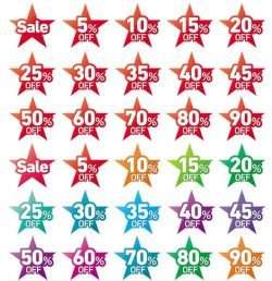 Sale Stars Stickers vector
