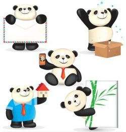 Funny Pandas free vector graphic