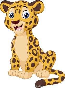 Cute cartoon leopard vector