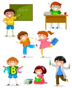 Cartoon school children vector