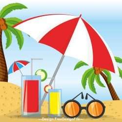Summer sunny beach vacation vector