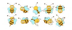 Bee Cartoon Set