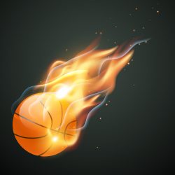 burning basketball illustration