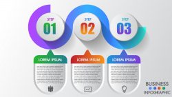 Business infographics 3 step modern creative step by step