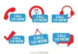 Call Us Now Red And Blue Icons