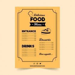 Colorful restaurant menu template