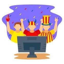 Football watch party celebration