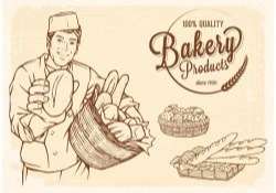 Drawn Old Basket With Bread