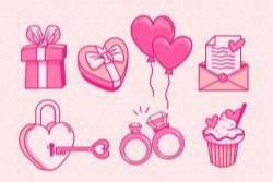 Hand drawn valentines day element collection