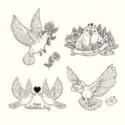 Hand drawn valentine’s day element collection