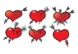 Hand Drawn Arrow Through Heart Vectors