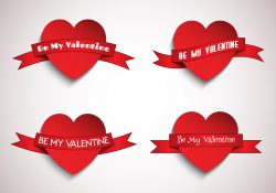 Hearts with ribbons