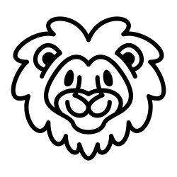 Lion head cartoon illustration