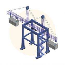 Logistics business industrial isolated icon on background